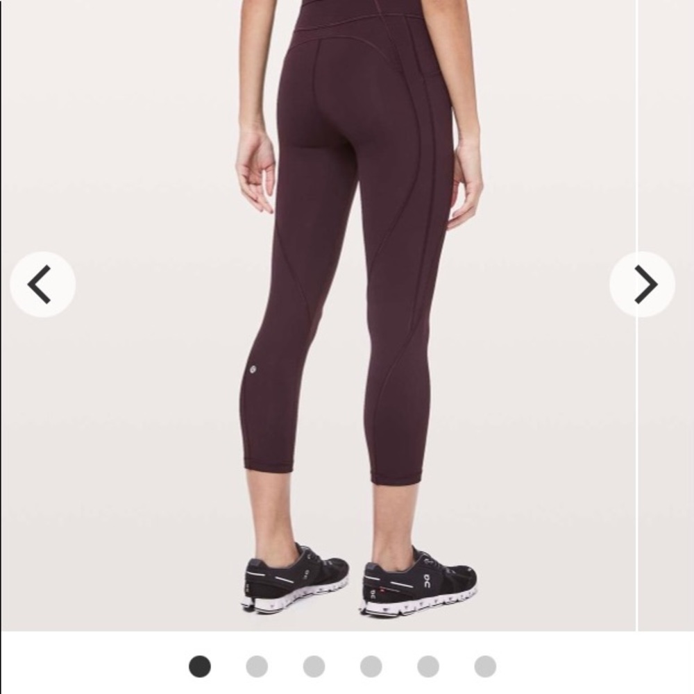 Time to Sweat Crop 23”, size 2, Plum Shadow